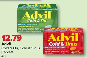 PharmaChoice Advil cold & flu, cold & sinus caplets offer