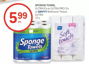Guardian Pharmacy Sponge towel ultra or ultra pro or savvy bathroom tissue ultra offer