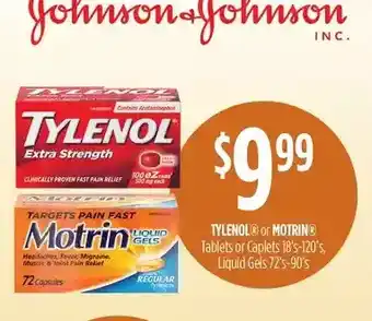 Guardian Pharmacy Tylenol or motrin tablets or caplets, liquid gels offer
