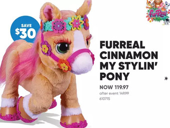 Toys R us Furreal cinnamon, my stylin' pony interactive toy 14-inch electronic pet offer