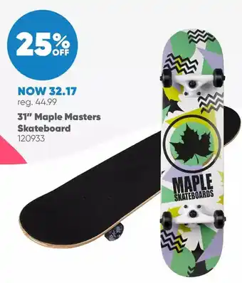 Toys R us Maple masters 31" complete skateboard offer