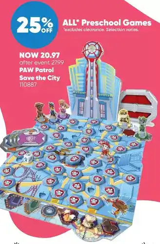 Toys R us Paw patrol: the movie, adventure city lookout board game offer