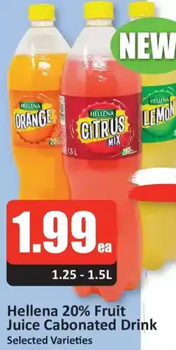 Starsky Hellena 20% fruit juice cabonated drink offer