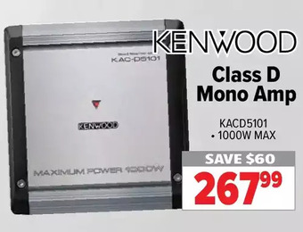 2001 Audio Video Kenwood class d mono amp offer