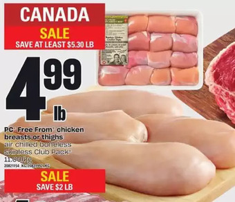 Zehrs Markets Pc free from chicken breasts or thighs offer