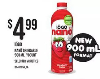 Zehrs Markets Iögo nanö drinkable yogurt offer