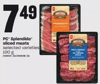 Loblaws Pc splendido sliced meats offer