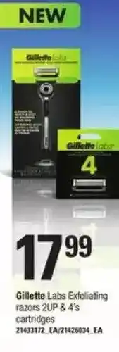 Loblaws Gillette labs exfoliating razors & cartridges offer