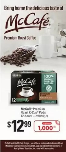 Loblaws Mccafe premium roast k-cup pods offer