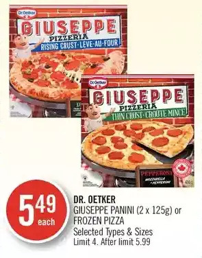 Shoppers Drug Mart Dr. oetker giuseppe panini or frozen pizza offer