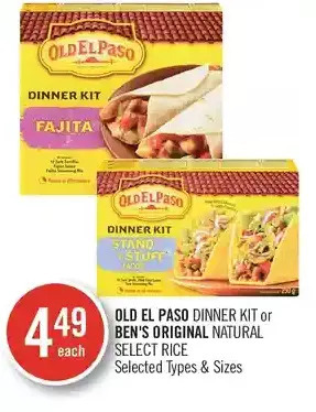 Shoppers Drug Mart Old el paso dinner kit or ben's original natural select rice offer