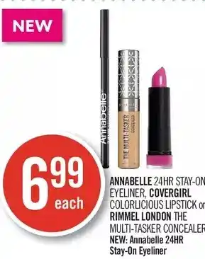 Shoppers Drug Mart Annabelle 24hr stay-on eyeliner, covergirl colorlicious lipstick or rimmel london the multi-tasker concealer offer