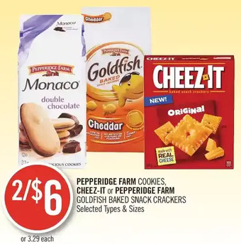 Shoppers Drug Mart Pepperidge farm cookies, cheez-it or pepperidge farm goldfish baked snack crackers offer