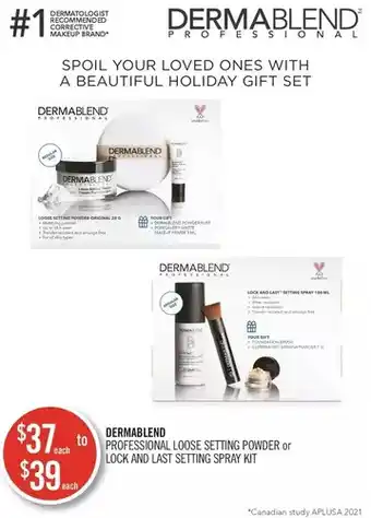 Shoppers Drug Mart Dermablend professional loose setting powder or lock and last setting spray kit offer