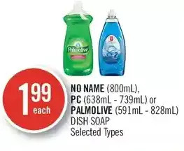 Shoppers Drug Mart No name, pc or palmolive dish soap offer