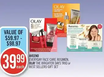 Shoppers Drug Mart Aveeno everyday face care regimen, olay the brighter days trio or best sellers gift set offer