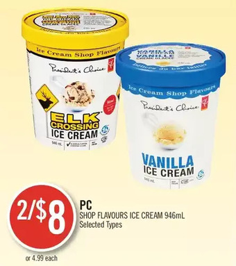 Shoppers Drug Mart Pc shop flavours ice cream offer