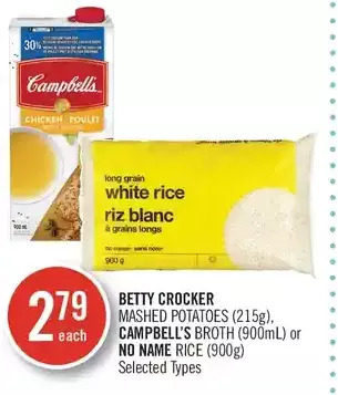 Shoppers Drug Mart Betty crocker mashed potatoes, campbell's broth or no name rice offer