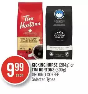 Shoppers Drug Mart Kicking horse or tim hortons ground coffee offer