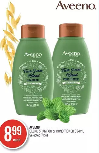 Shoppers Drug Mart Aveeno blend shampoo or conditioner offer