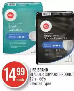 Shoppers Drug Mart Life brand bladder support products offer
