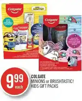 Shoppers Drug Mart Colgate minions or brushtastic! kids gift packs offer