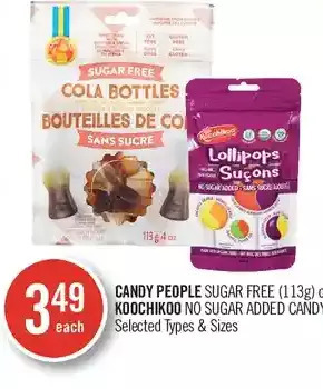 Shoppers Drug Mart Candy people sugar free or koochikoo no sugar added candy offer