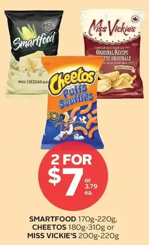 Rexall Smartfood, cheetos or miss vickie's offer
