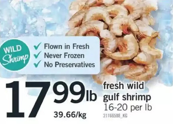 Fortinos Fresh wild gulf shrimp offer