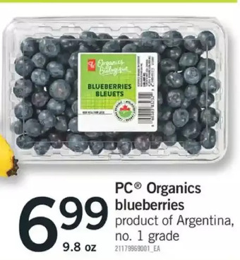 Fortinos Pc organics blueberries offer