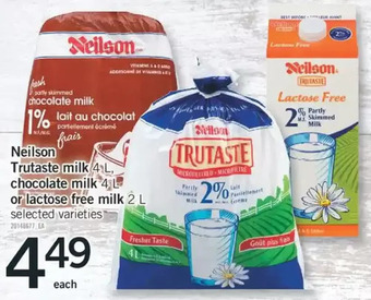 Fortinos Neilson trutaste milk, chocolate milk or lactose free milk offer