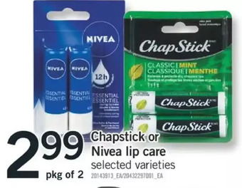 Fortinos Chapstick or nivea lip care offer