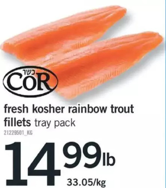 Fortinos Fresh kosher rainbow trout fillets offer
