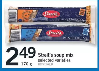 Fortinos Streit's soup mix offer