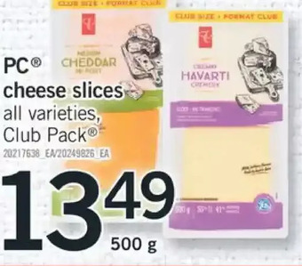 Fortinos Pc cheese slices offer