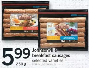 Fortinos Johnsonville breakfast sausages offer