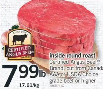 Fortinos Inside round roast offer