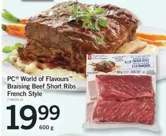 Fortinos Pc world of flavours braising beef short ribs french style offer