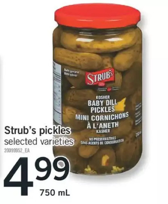 Fortinos Strub's pickles offer
