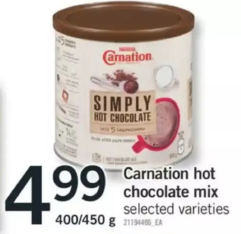 Fortinos Carnation hot chocolate mix offer