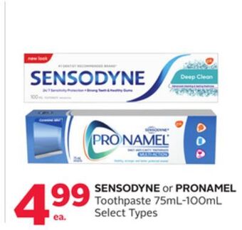 Rexall Sensodyne or pronamel toothpaste 75ml-100ml offer