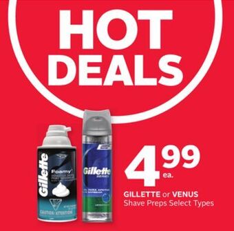 Rexall Gillette or venus shave preps offer