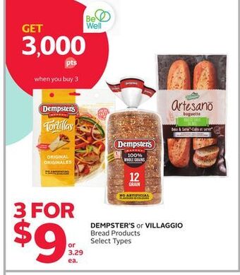 Rexall Dempster's or villaggio bread products offer