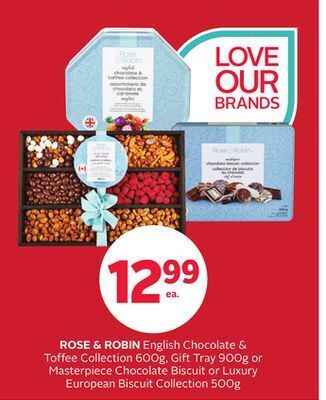 Rexall Rose & robin english chocolate & toffee collection 600g, gift tray 900g or masterpiece chocolate biscuit or luxury european b offer