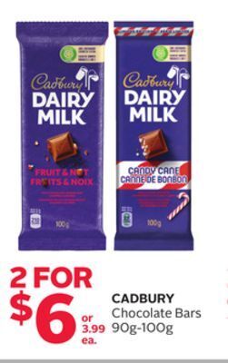 Rexall Cadbury chocolate bars offer