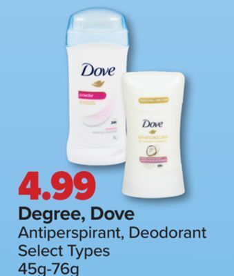 PharmaChoice Degree, dove antiperspirant, deodorant offer