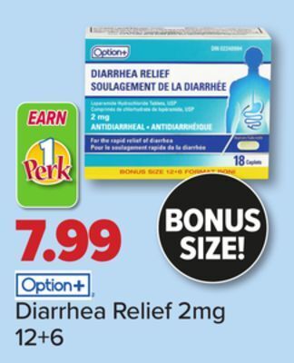 PharmaChoice Option+ diarrhea relief 2mg offer