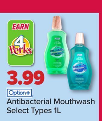 PharmaChoice Option+ antibacterial mouthwash offer