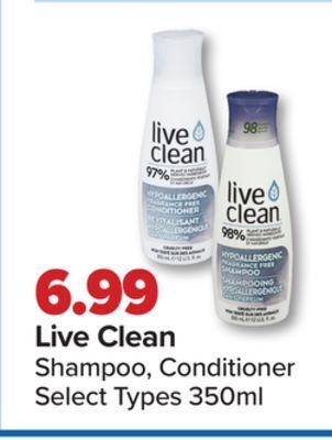 PharmaChoice Live clean shampoo, conditioner offer