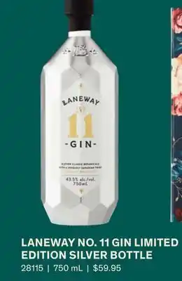 LCBO Laneway no. 11 gin limited edition silver bottle offer